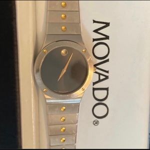 Gold Ladies Movado 2 Tone Silver & Gold Bezel Watch